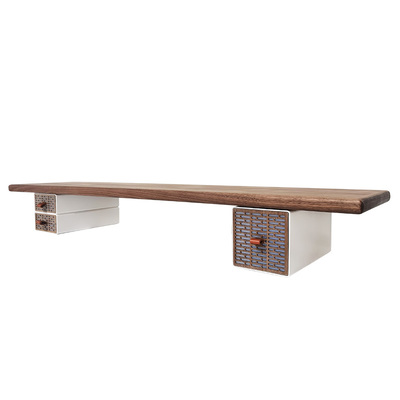 电脑增高架带抽屉办公桌置物架