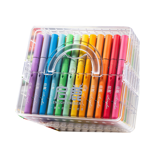 直液式丙烯马克笔软头水彩笔小学生美术专用48色儿童可水洗无毒幼儿园不透色可擦绘画画笔芯高颜值彩色笔套装