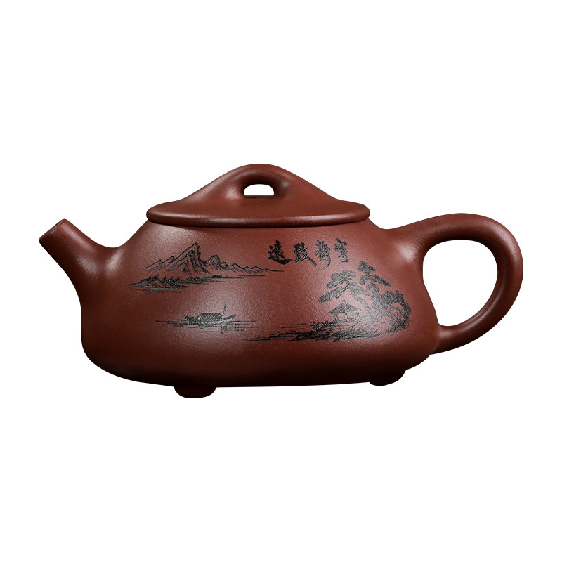 宜兴原矿紫砂石瓢壶手工茶壶套装