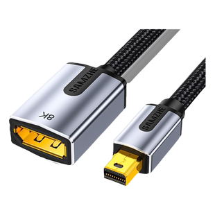 山泽 miniDP转DP母转换8k高清dp接口设备转接头适用电脑投影仪