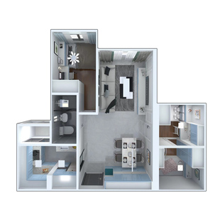 菁田和田邨香港公屋傢俬定制厨柜整体装修设计衣柜一油压床小户型