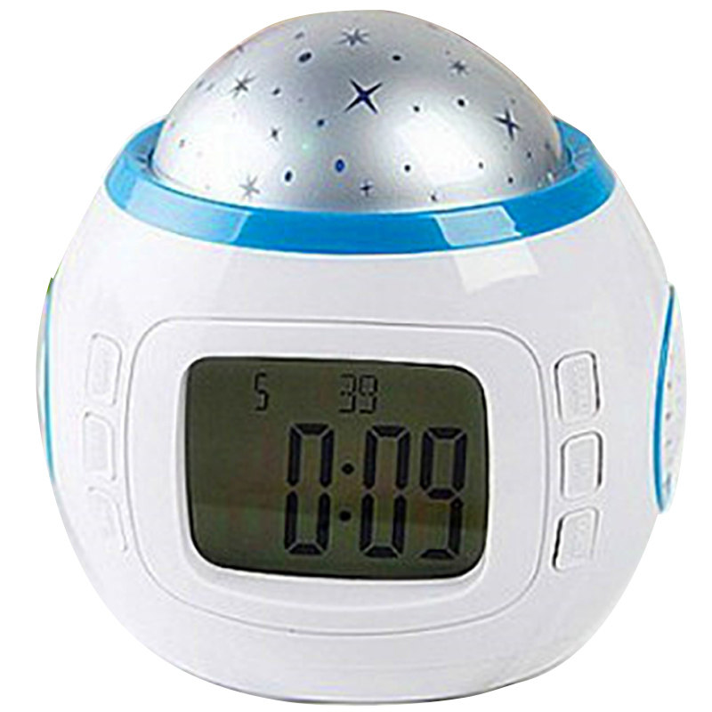 星空投影闹钟创意夜光儿童电子静音多功能学生用智能可爱小床头钟