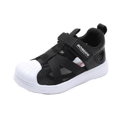 男童凉鞋镂空贝壳头鞋