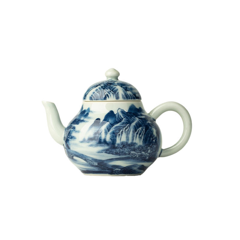 三勤堂青花陶瓷高档家用茶壶
