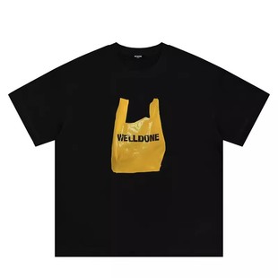 WE11DONE Hopeful潮牌美式休闲购物袋男女短袖T恤情侣高街宽松夏