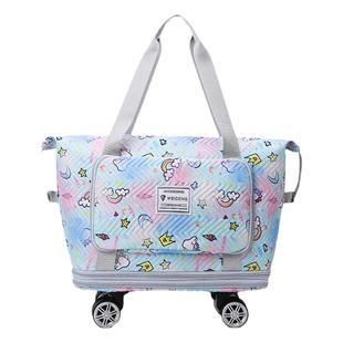 旅行包超大容量便携可套拉杆行李袋轮子可脱卸扩展登机待产收纳包