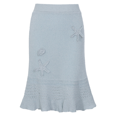 BLANCORE镂空针织花边半裙