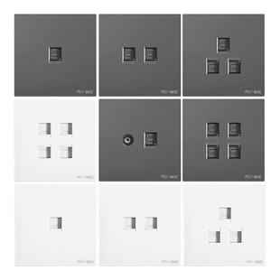 86光纤插座面板带网线千兆网络网口信息SC光纤五类六类网线面板白