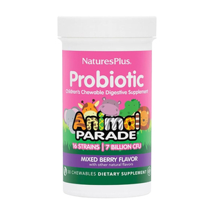 儿童益生菌咀嚼片16种菌益生元30粒Natures Plus Probiotic浆果味