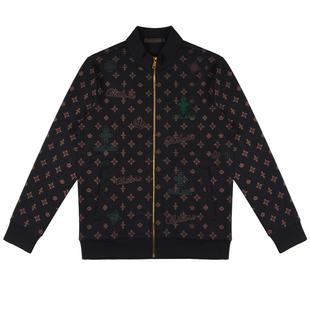 雷迪波尔旗下品牌古劳吉那诺2025春秋季新款立领满身印花开衫外套