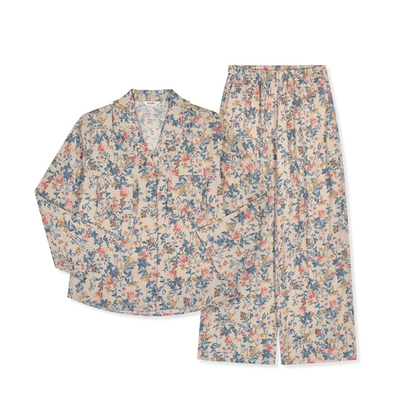 韩国进口纯棉长袖长裤家居服套装