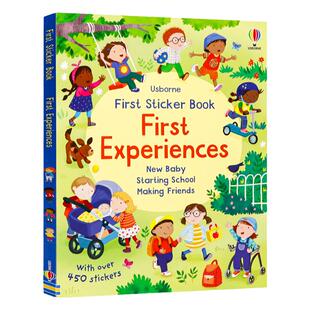Usborne出品第一个贴纸书第一次体验英文原版绘本First Sticker Book First Experiences尤斯伯恩0-6岁幼儿宝宝趣味益智启蒙贴纸书