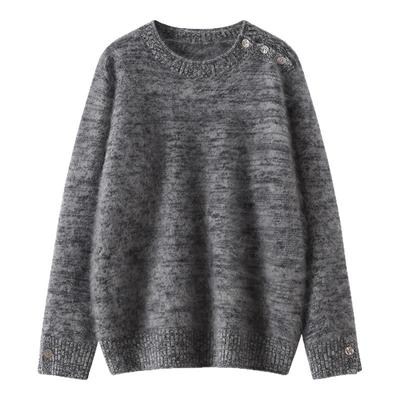 拉绒100%纯山羊绒衫女加厚打底衫