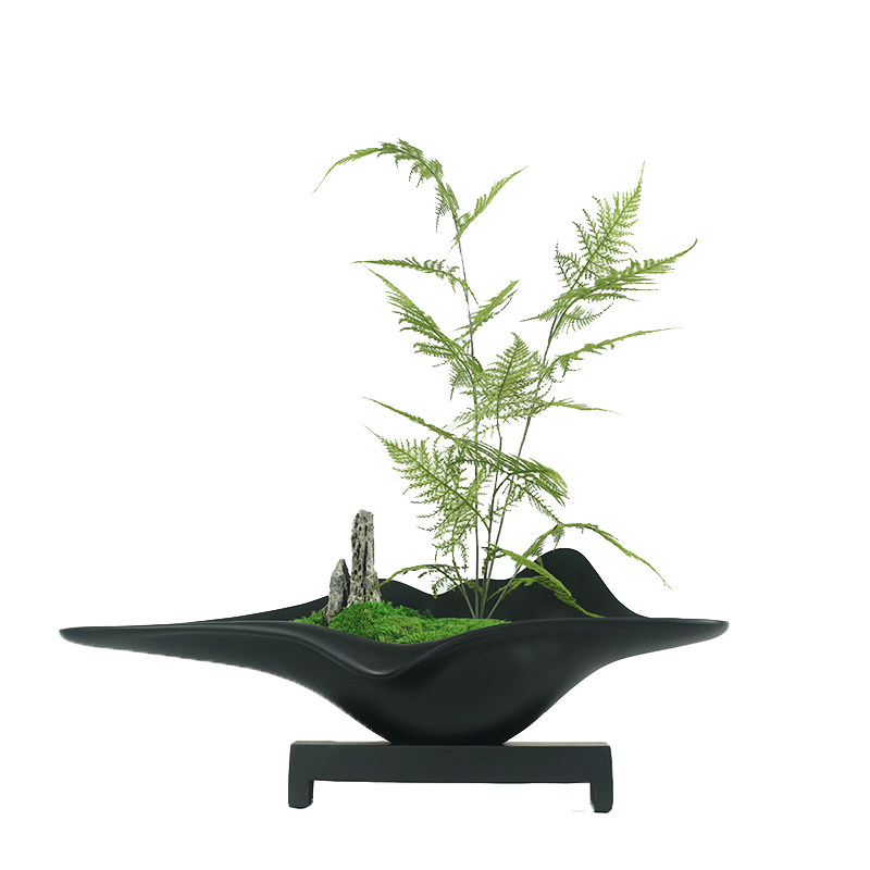 现代仿真文竹盆栽绿植摆件