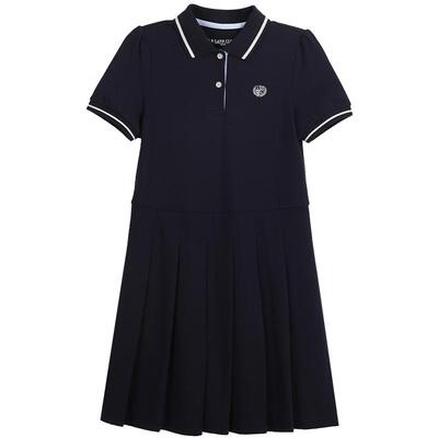 elandkids女童短袖百褶连衣裙