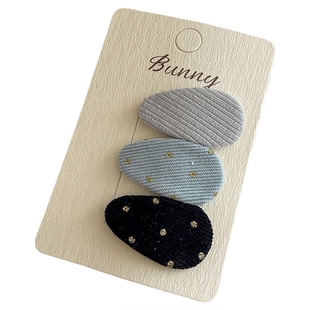 新款简约手作布艺儿童水滴bb夹对装百搭发饰可爱女童发夹边夹发卡