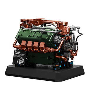 12GO95010谢尔曼坦克GAA-V8引擎发动机电动科教拼装积木模型玩具