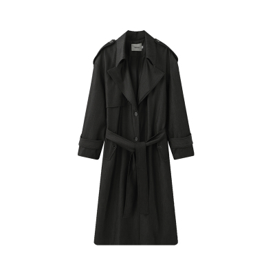 YUSSI英伦风高级感黑色中长款