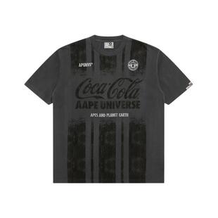 Aape联名可口可乐(COCA-COLA)男装水洗做旧球衣短袖T恤9791XXQ
