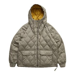 现货 TAION MILITARY W-ZIP DOWN HOODIE 复古绗缝连帽羽绒服夹克