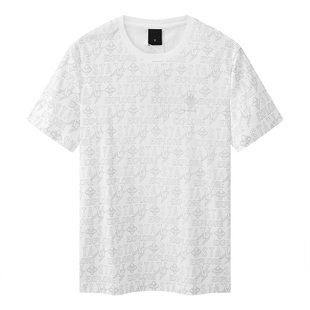 【商场同款】斯得雅满印短袖针织T恤衫男2025轻奢时尚休闲半袖