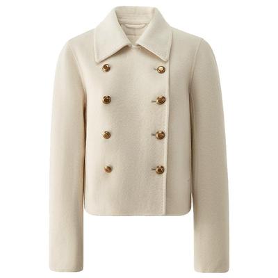 OCHIRLY欧时力 100%美丽诺羊毛高支气质双面呢毛呢短外套秋冬新品