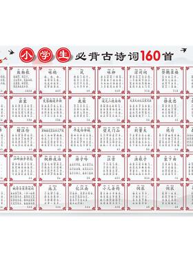 必背古诗词拼音版一年级墙贴挂图
