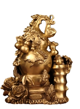 黄铜福禄高升葫芦摆件