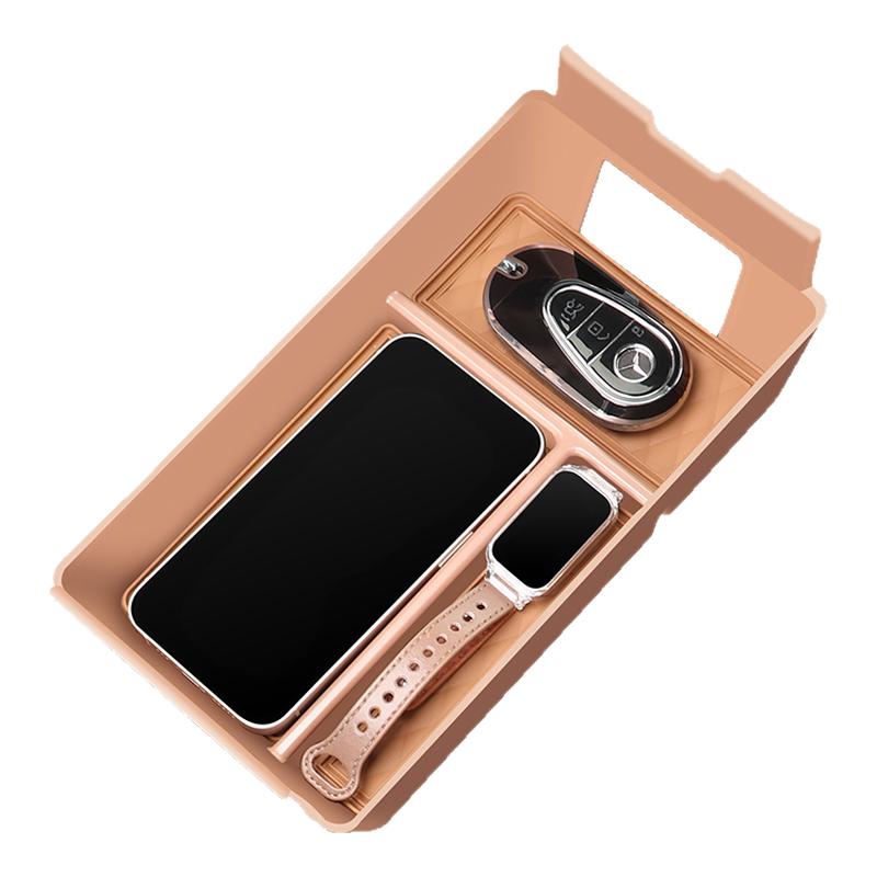 适用25款奔驰E300L扶手箱储物盒E260L中控收纳置物盒内饰用品配件