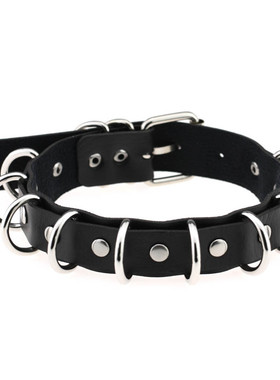 朋克项圈皮质潮酷皮带扣