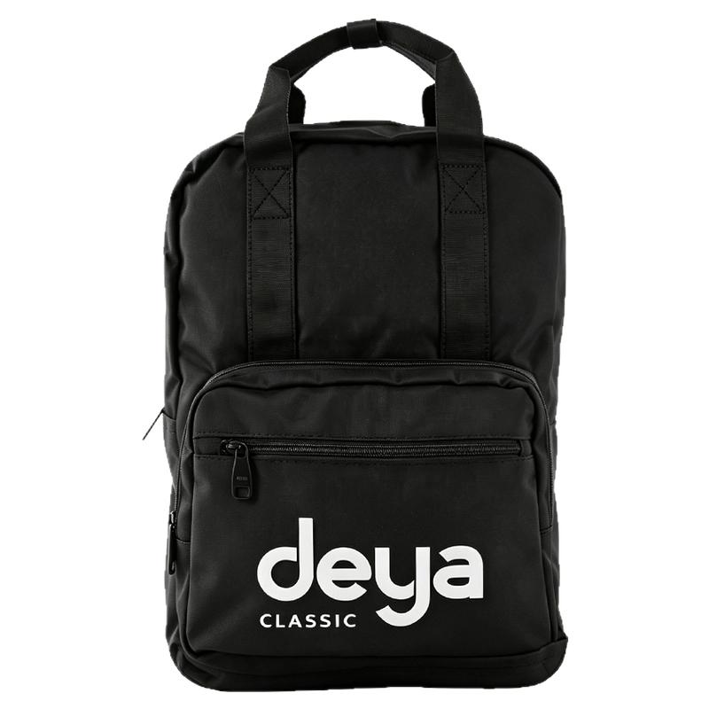 deya经典款双肩背包黑色学生书包户外旅行包手提通勤电脑包