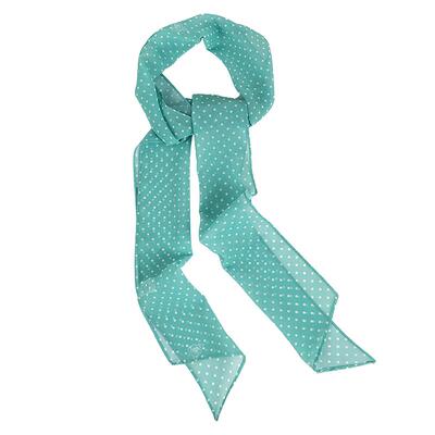 蜗牛爬爬家薄荷绿波点丝巾女2026新款高级感长条飘带颈饰丝巾系脖
