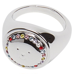 Tagi.金币笑脸苹果彩钻淡水珍珠项链/戒指/耳饰耳夹