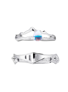 花芽原创公主骑士情侣戒指纯银