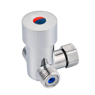 冷热水脚踏龙头调温阀混水阀三通二进一出全铜调节阀感应龙头医用