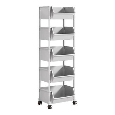 儿童书本收纳架落地书架置物架可移动小推车家用多层整理架零食架