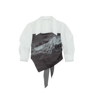 REVAN芮范设计师款趣味仿丝巾印花短单衣RM30801006