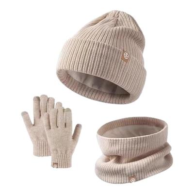 日本时尚儿童款季帽子围脖三件套