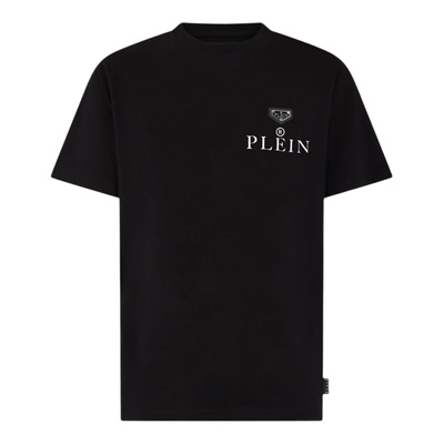 PHILIPP PLEIN 2026年男士简约基础款圆领短袖上衣字母刺绣T恤