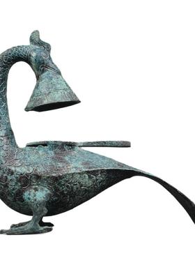 青铜器凤凰长尾灯灯台蜡台