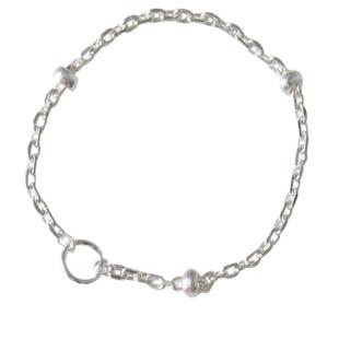 豌豆饰物 不褪色纯银极细软链条戒指ins小众简约叠戴百搭食指尾戒