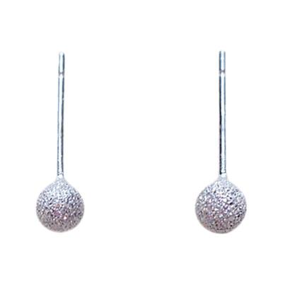 纯银磨砂小豆豆耳钉养耳洞免摘