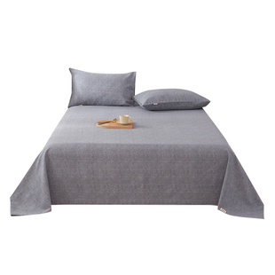 老粗布床单单件非纯棉全棉加厚亚麻宿舍单人学生棉麻被单三件套