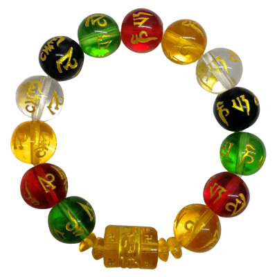六字真言烫金手串民族风情侣手链