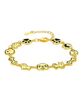 周六福汪星守护手链女s925银手饰气质百搭送女友节日礼物