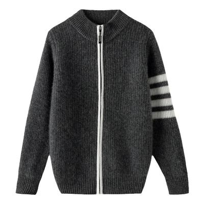 【100%羊毛】儿童羊绒开衫立领加厚男童拉链毛衣外套女童羊毛衫潮