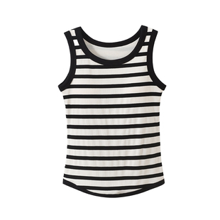 带胸垫吊带背心女夏天外穿无袖条纹新款文胸一体内搭打底辣妹上衣