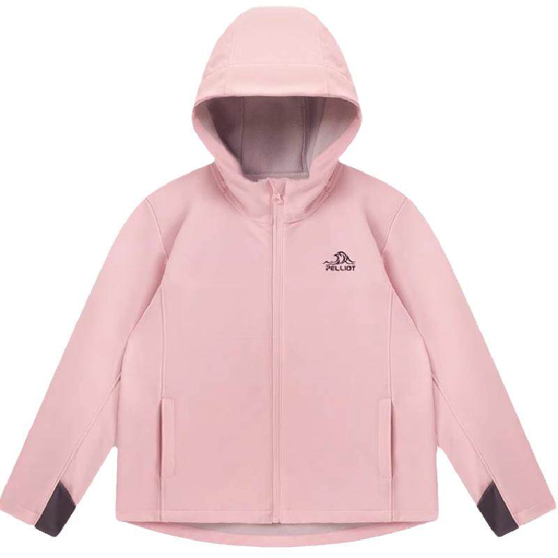伯希和户外儿童软壳衣秋冬新款防风防泼水加绒保暖男女童运动外套
