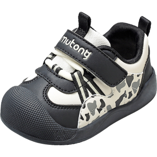 牧童童鞋学步鞋春秋女宝宝轻便软底机能鞋男童鞋子防撞皮面婴儿鞋