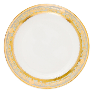 欧式浮雕盘子菜盘骨瓷8英寸饭盘深盘轻奢餐具家用汤盘金边盘碟子